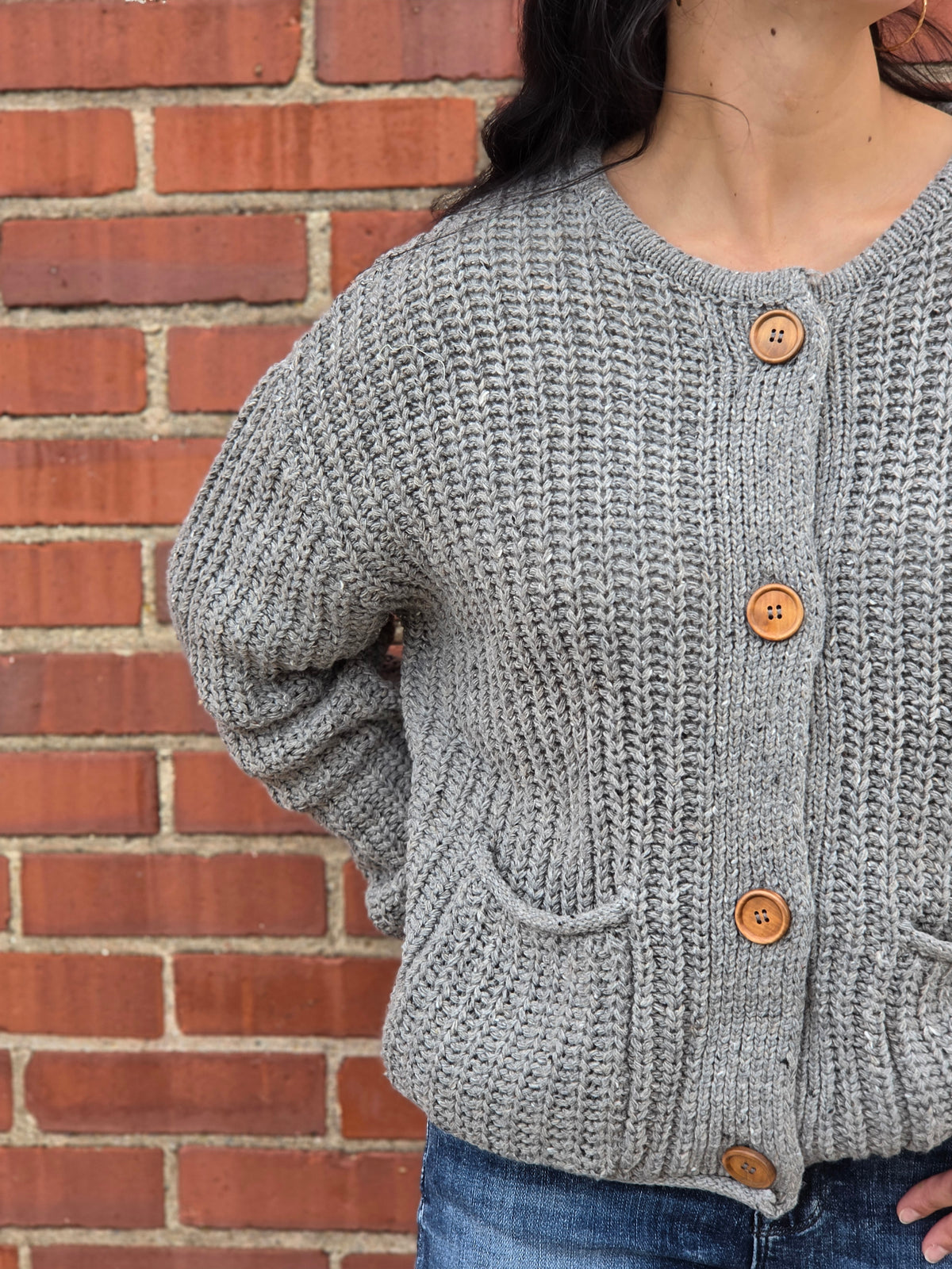 Marled Chunky Knit Cardigan