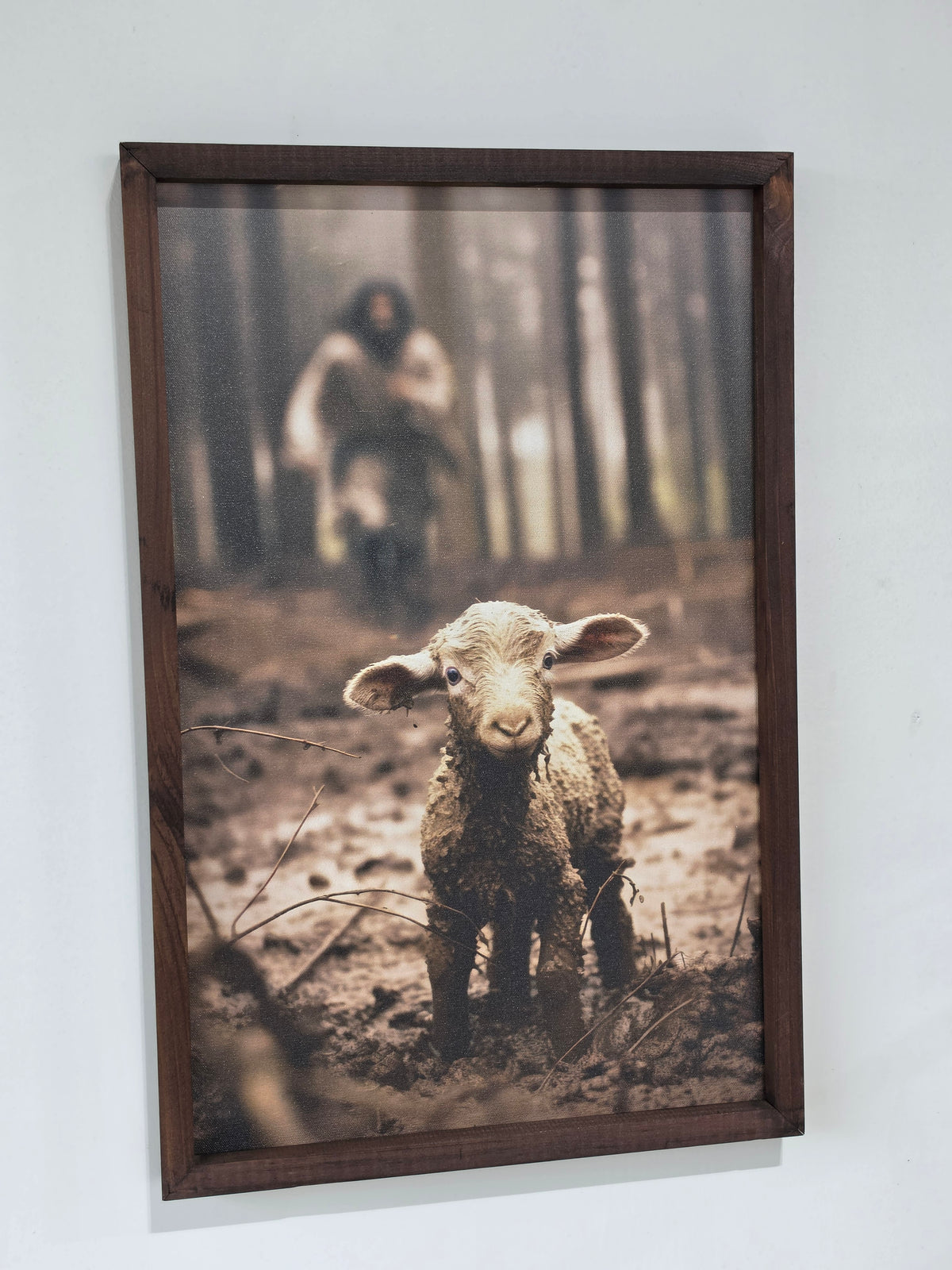I Am Found Collection Framed Linen Art - Lamb