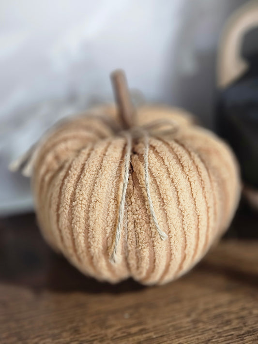 6in Dusty Orange Chenille Pumpkin