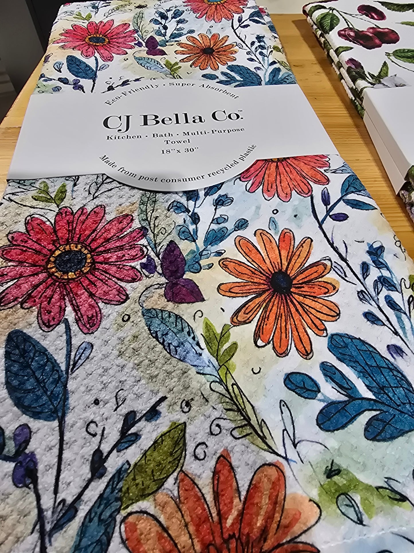 Wildflowers w/White Back Eco-Friendly Washcloth