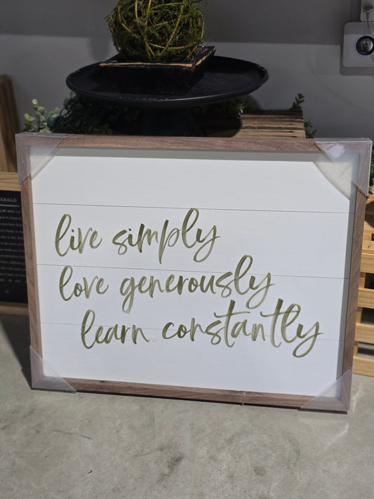 Live Simply Sign