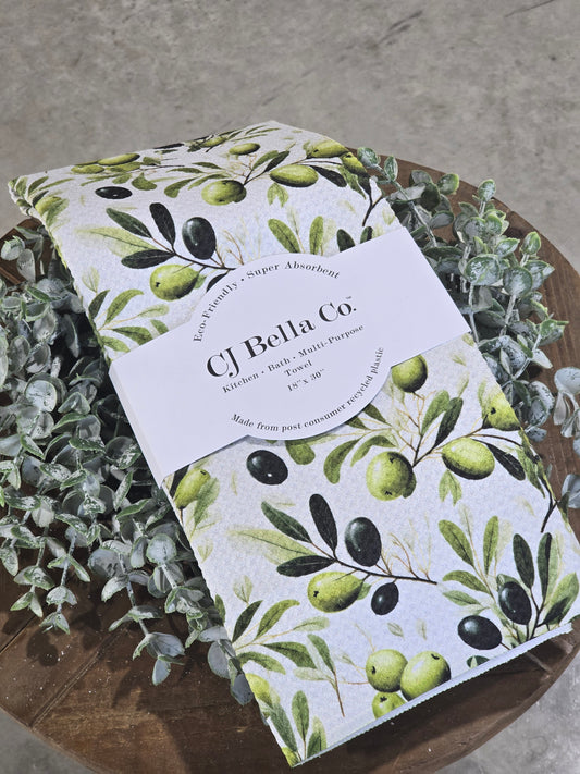 Green and Black Olives Towel