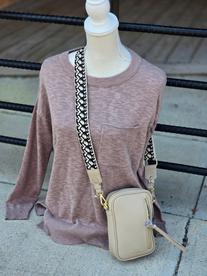 Hallie Small Crossbody Bag- Light Taupe
