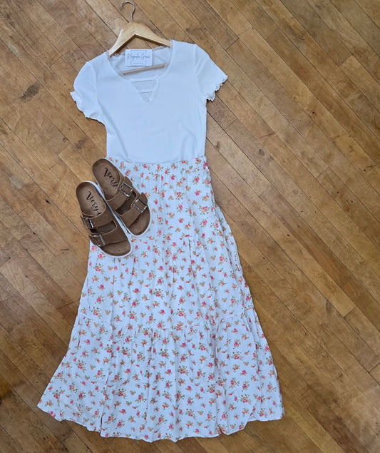 Three Layered Floral Skirt