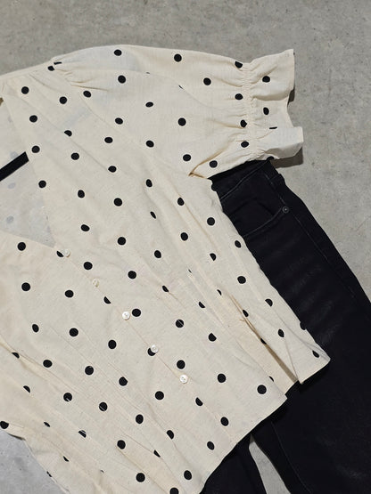 Polka Dot Peplum Blouse