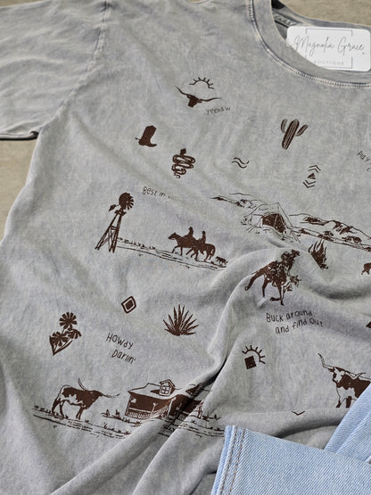 Western Allover Mineral Graphic Tee