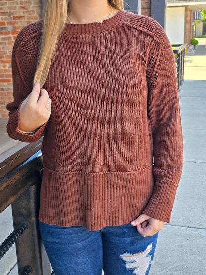 Raglan Side Slit Long Sleeve