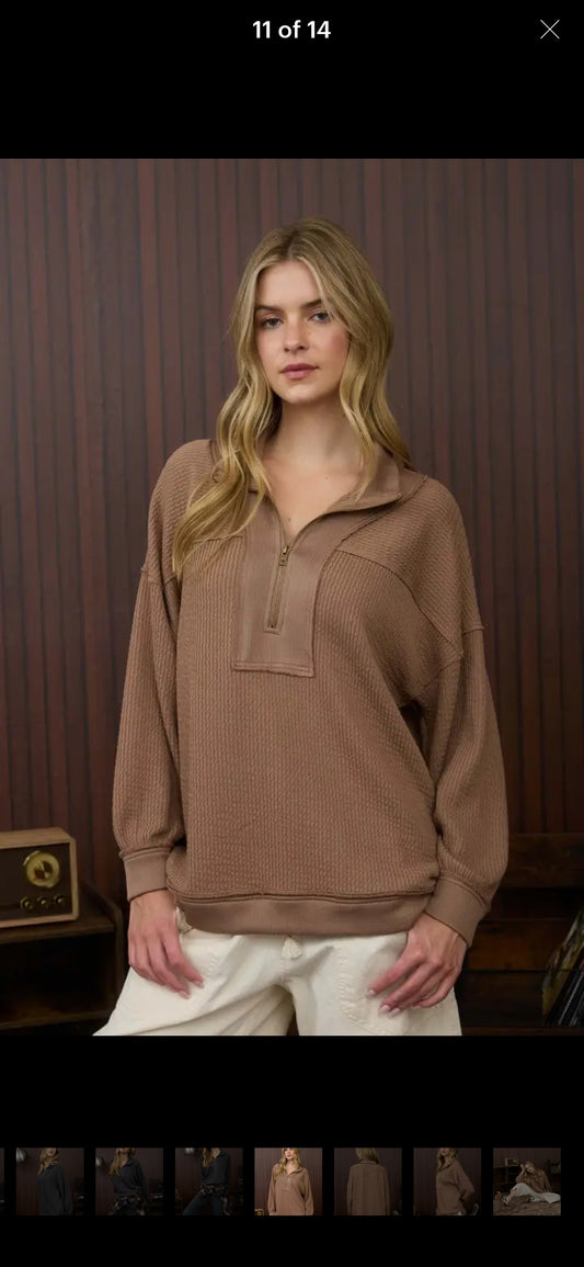 Mocha Half Zip