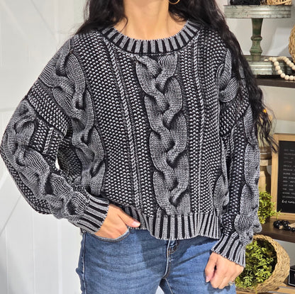 Washed Cable Knit