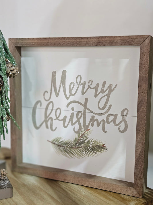 Merry Christmas Green White