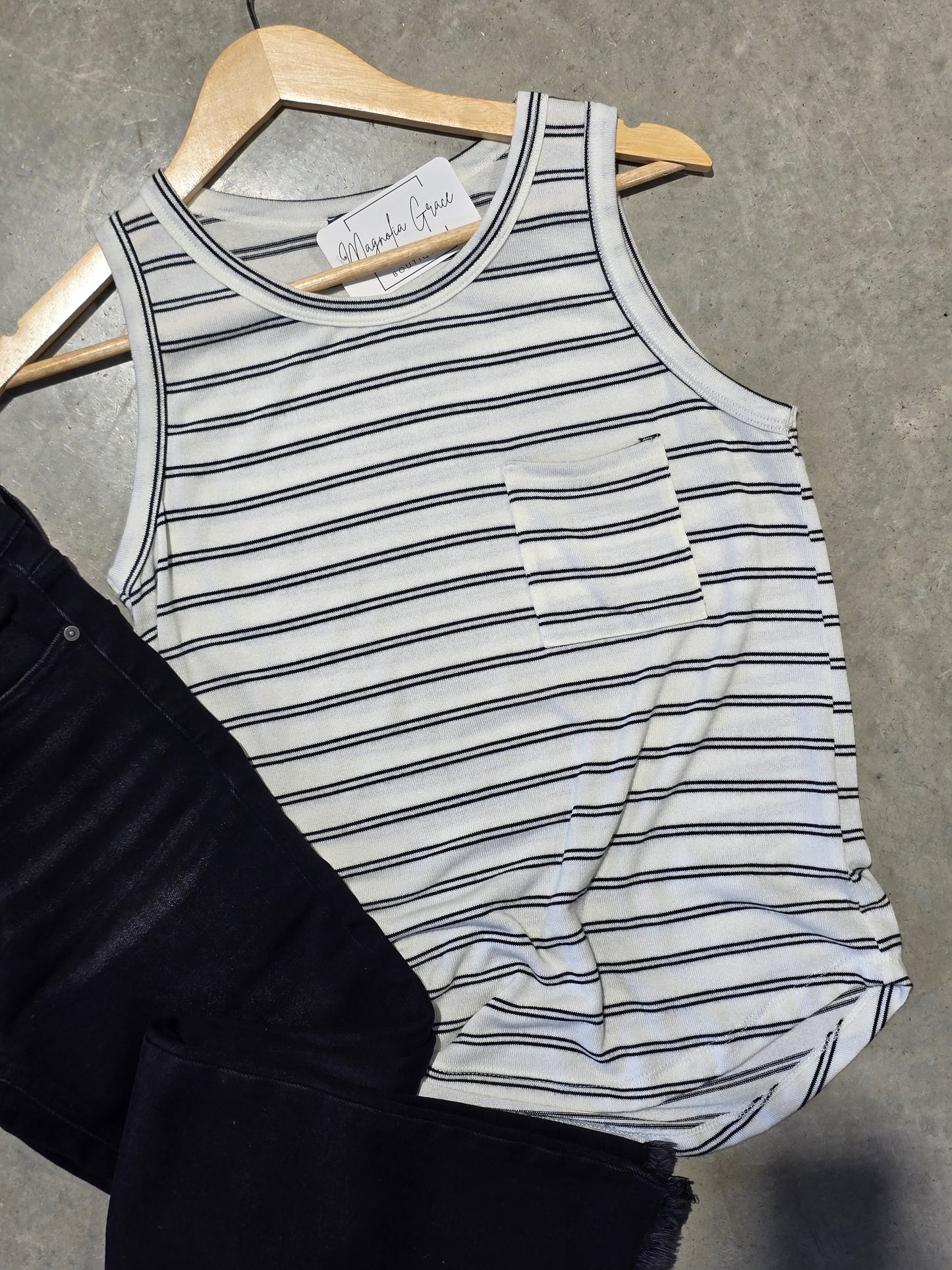 Sleeveless Stripe Tank Top