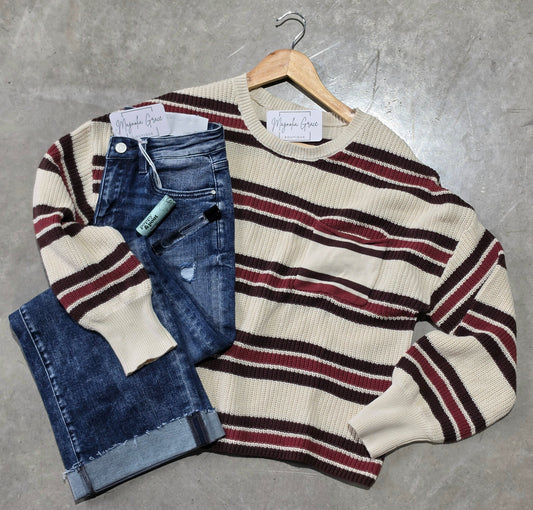 Raw Edge Knit Sweater