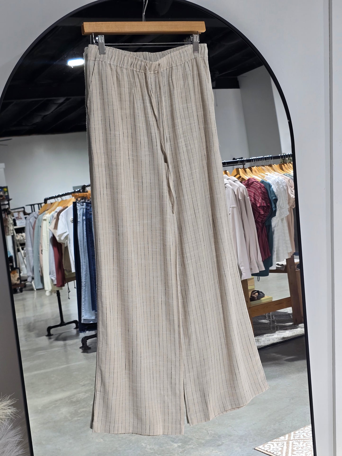 Linen Blend Wide Leg Pants