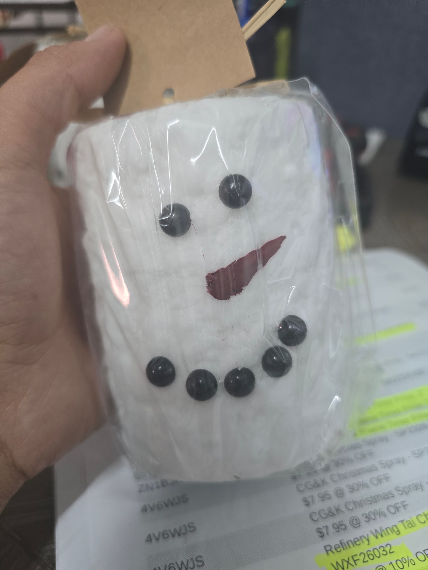 Flameless 4" Snowman Candle