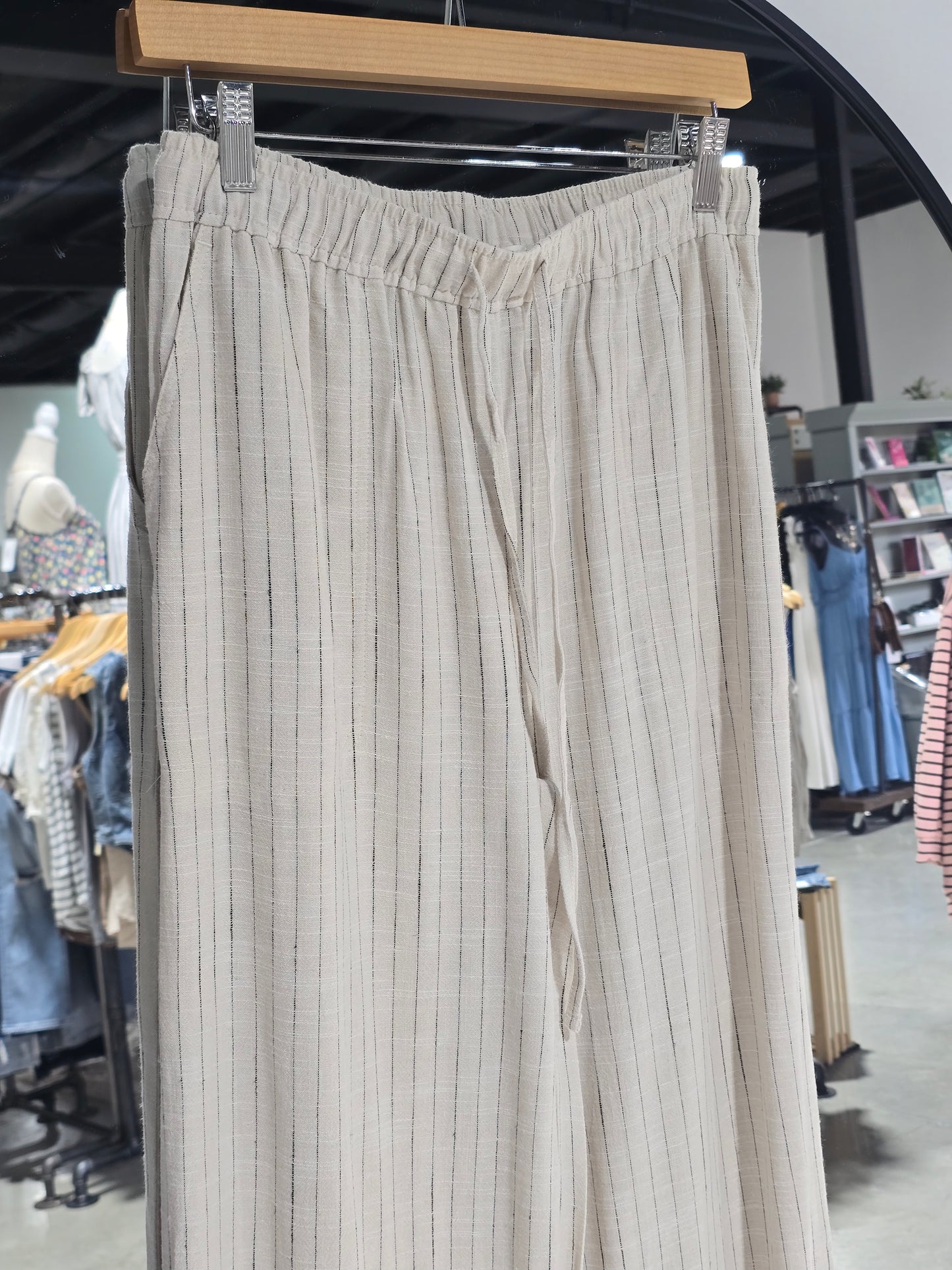 Linen Blend Wide Leg Pants