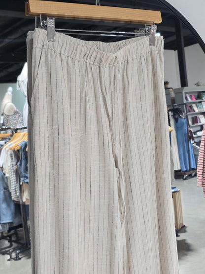Linen Blend Wide Leg Pants