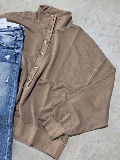 Mock Neck Henley