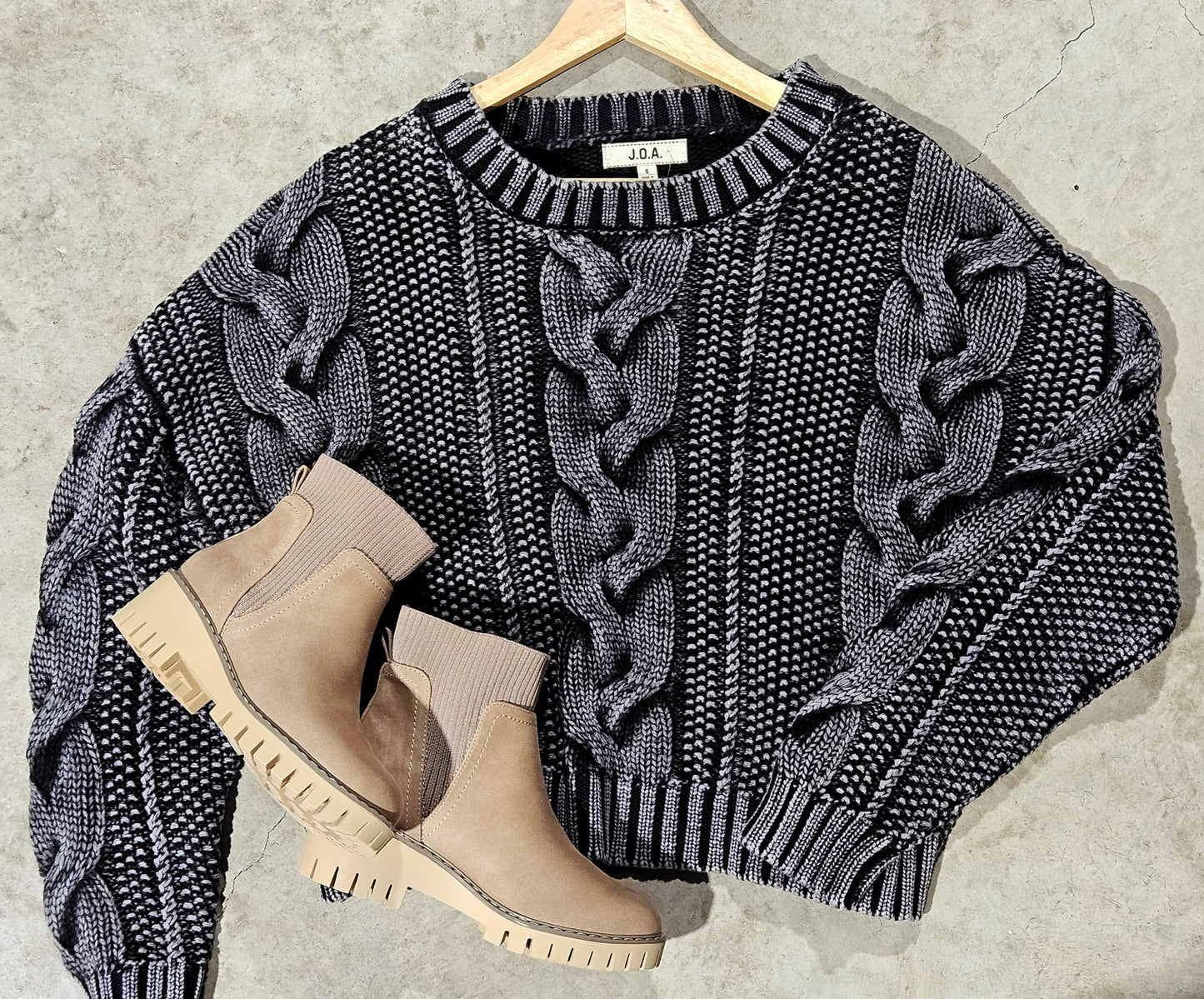 Washed Cable Knit