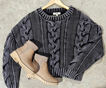 Washed Cable Knit