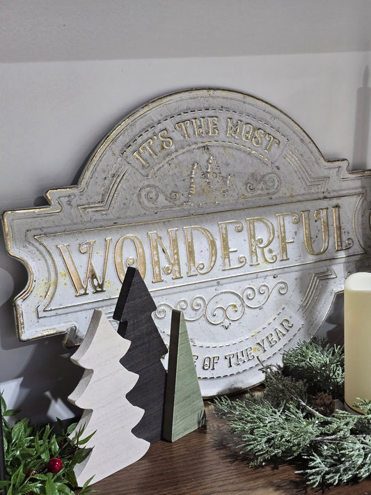 Metal Gold Brush Sign