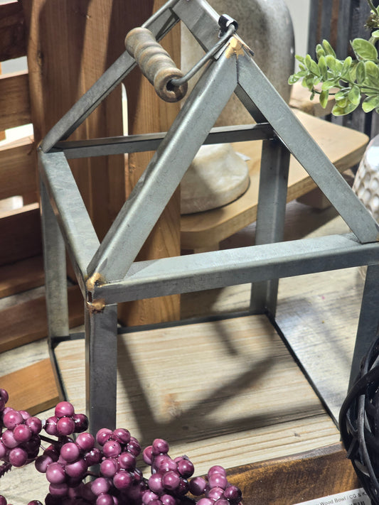 12in Antiqued Metal Lantern