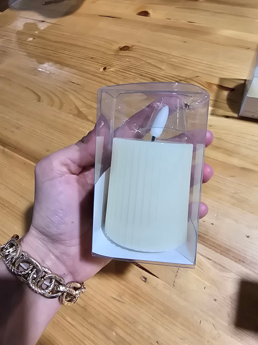 3.75in Flutted Pillar LED Candle