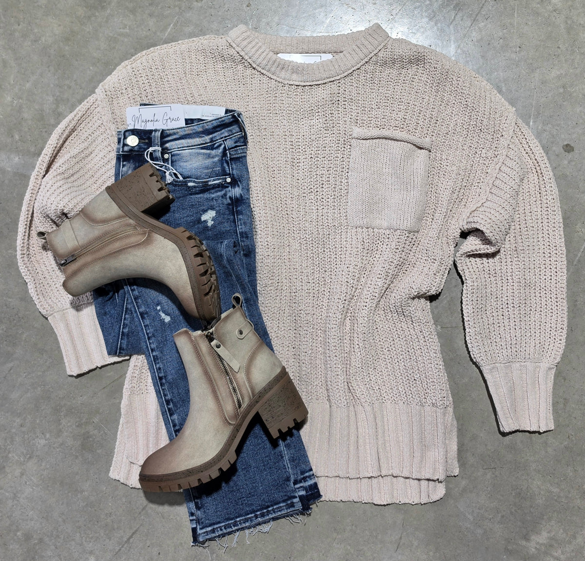 Pocket Chunky Knit Sweater