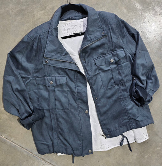 Utility Zipper Jacket-Midnight