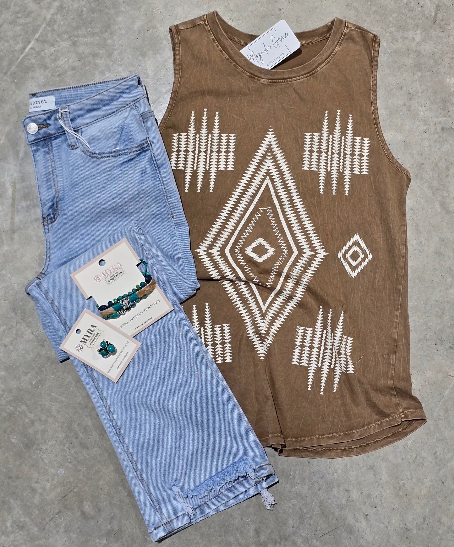 Tribal Aztec Boho Graphic Tank Top