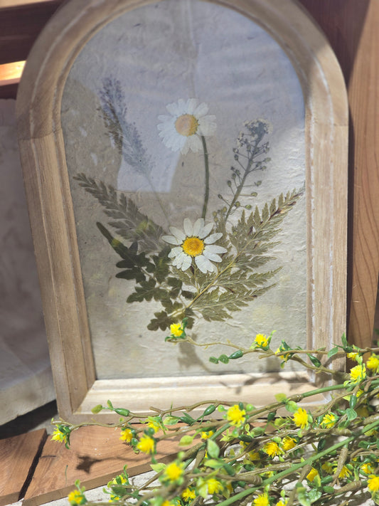 10in Pressed White Flower Frame