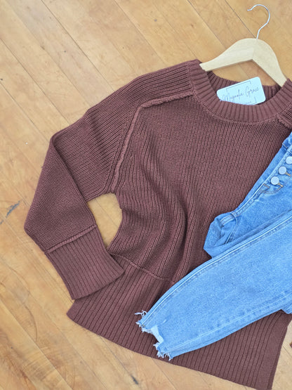 Raglan Side Slit Long Sleeve