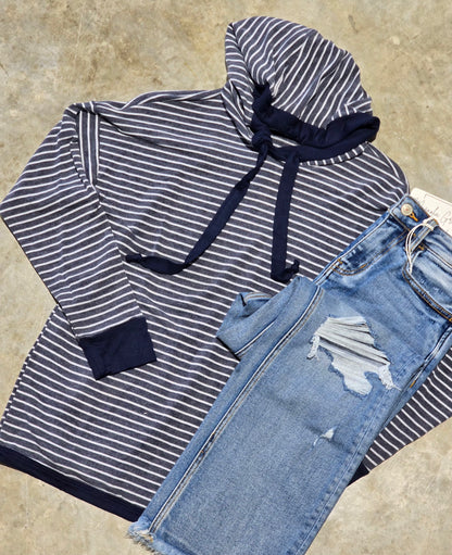 Stripped French Terry Hoodie