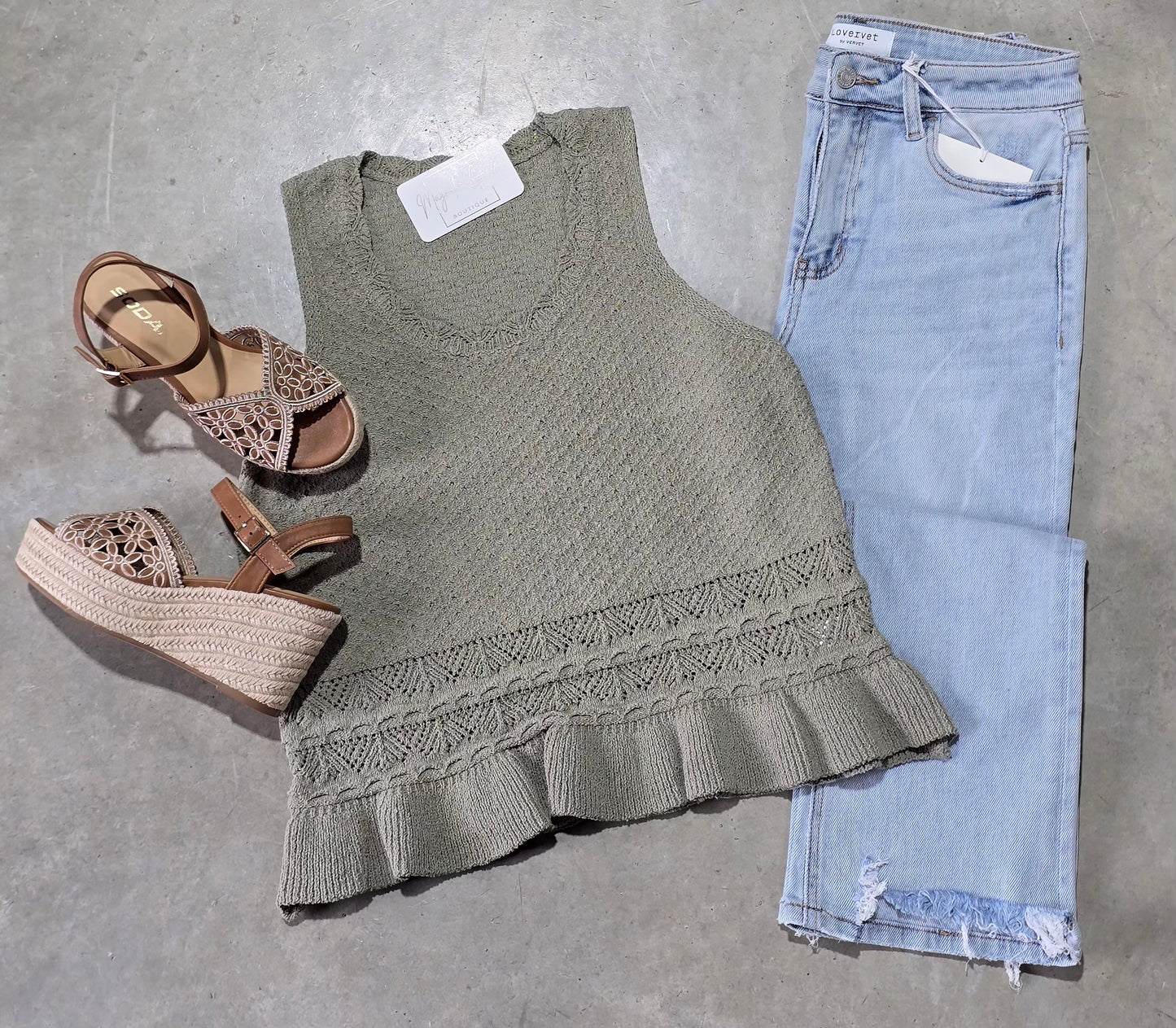 Ruffled Crochet Tank