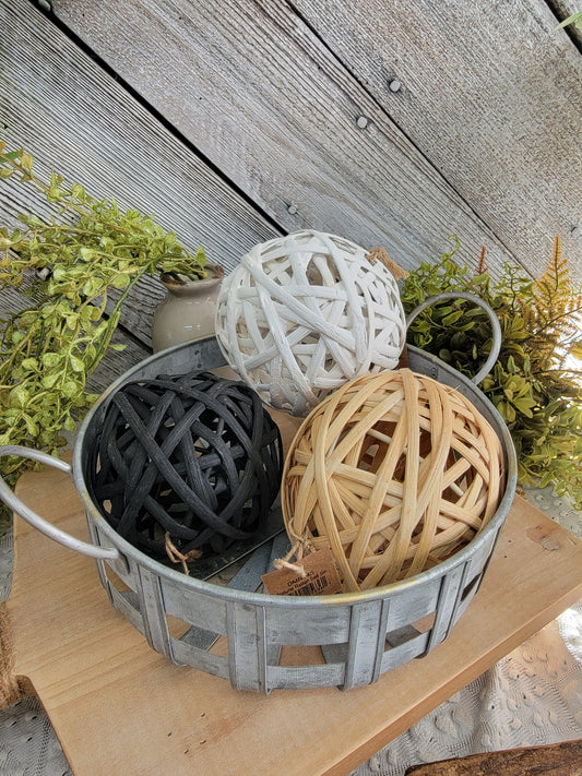 White Rattan Ball