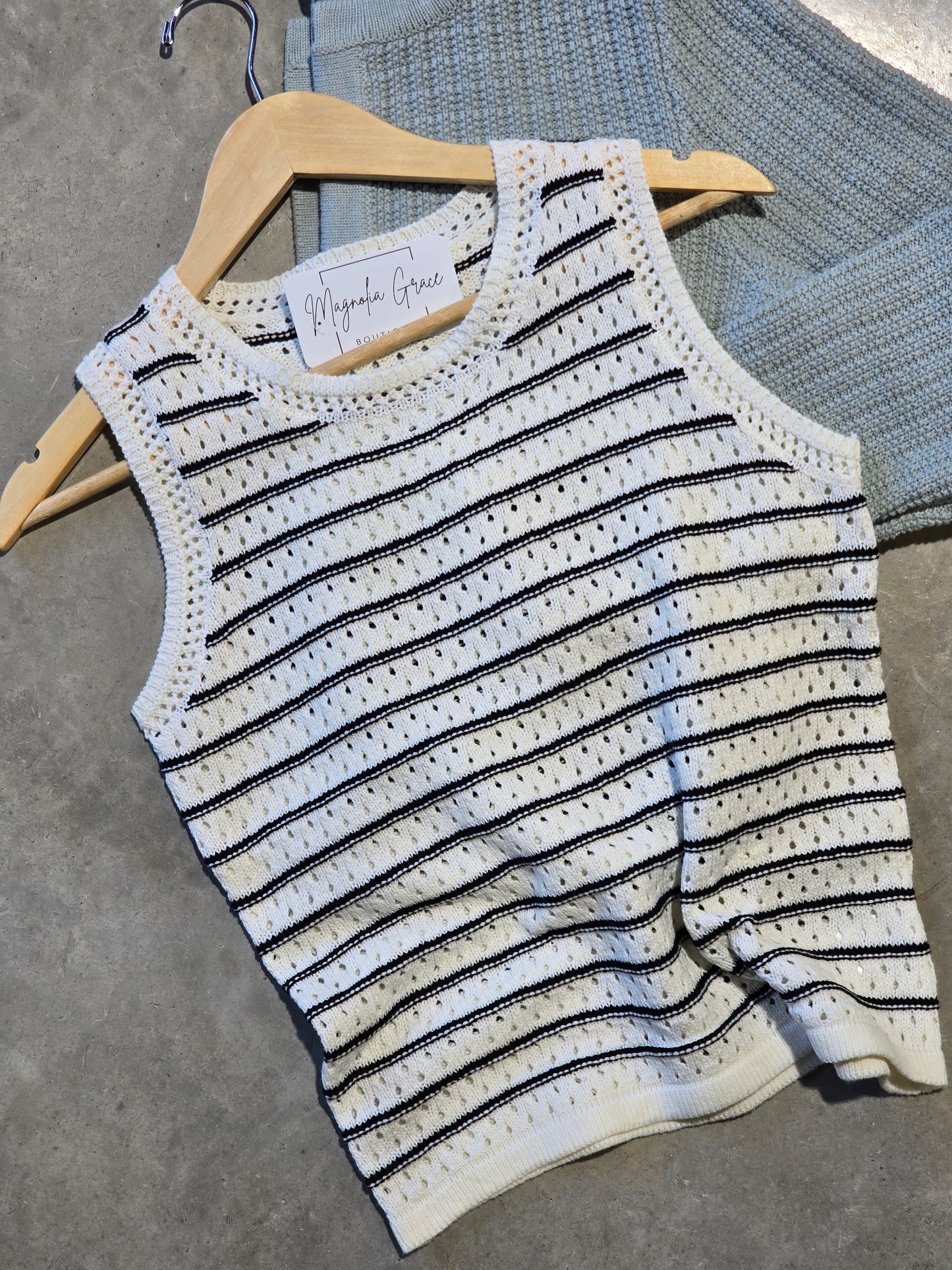 Chunky Knit, Striped Sweater Tank