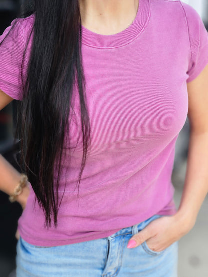 Orchid Dye Ribbed Top