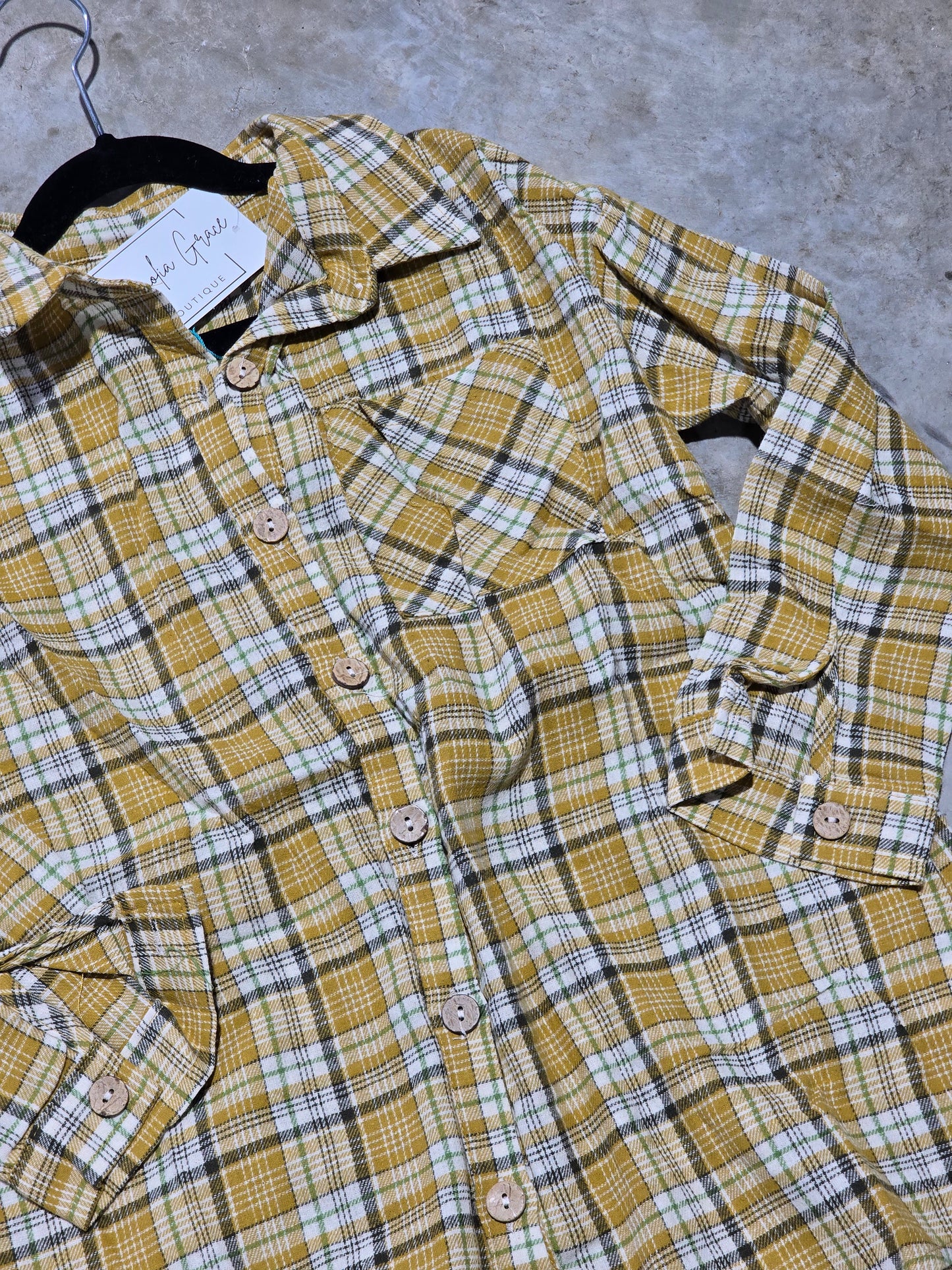 Girls Pocketed Plaid