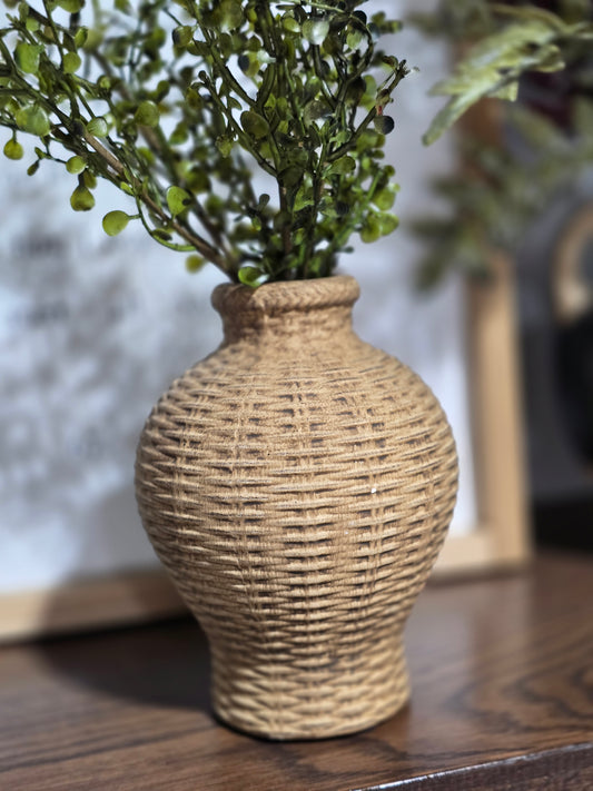 6.5in Weave Stone Vase