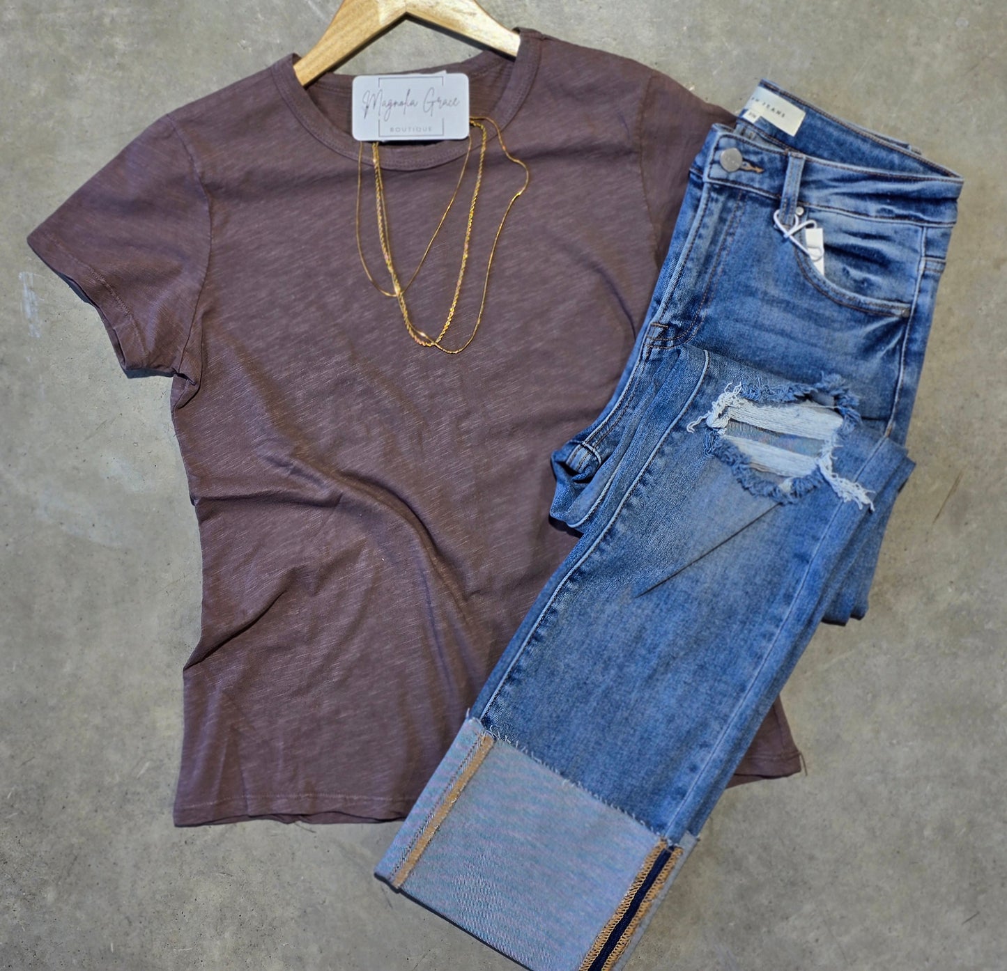 Cocoa Dyed Cotton Slub Tee