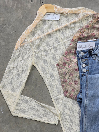 Sheer Mesh Fitted Top