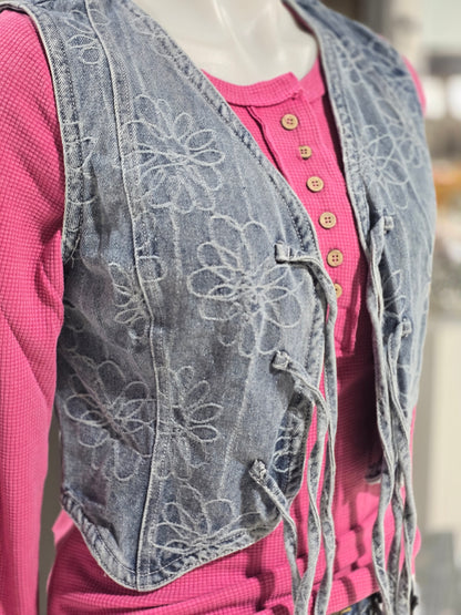 Washed Denim Vest