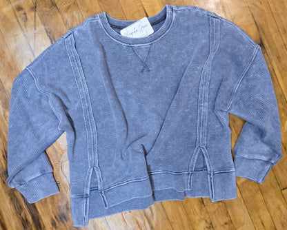 Washed Side Slit Top