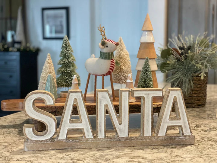 Carved Santa Sign