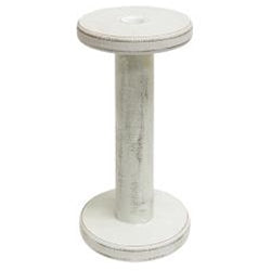 Farmhouse White Spool Candle  Holder 9.5"