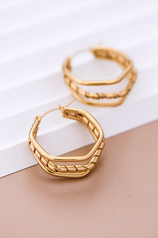 18K Waterproof Non-Tarnish Stainless Steel Hoops