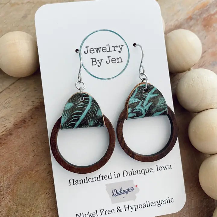 Turquoise Brown Hoop