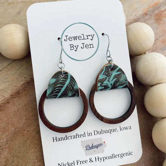 Turquoise Brown Hoop