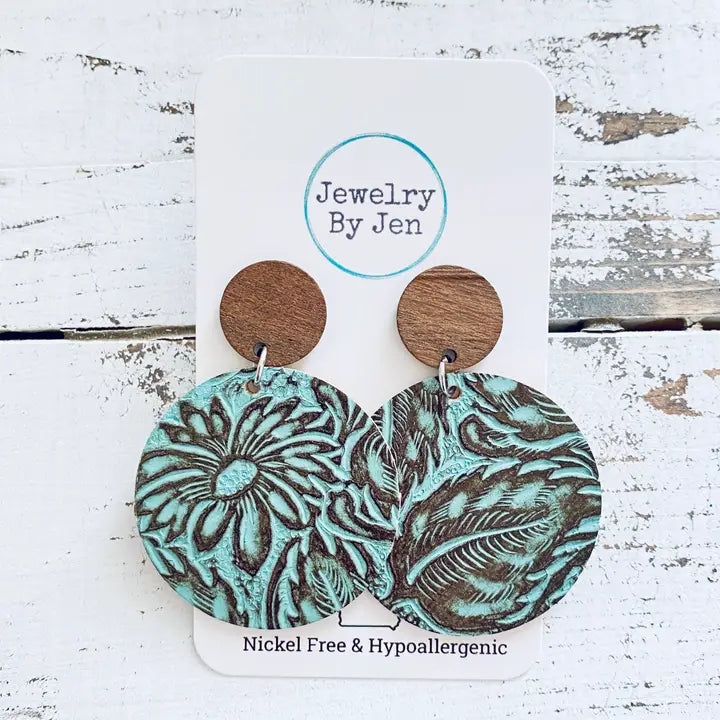 Round Floral Turquoise
