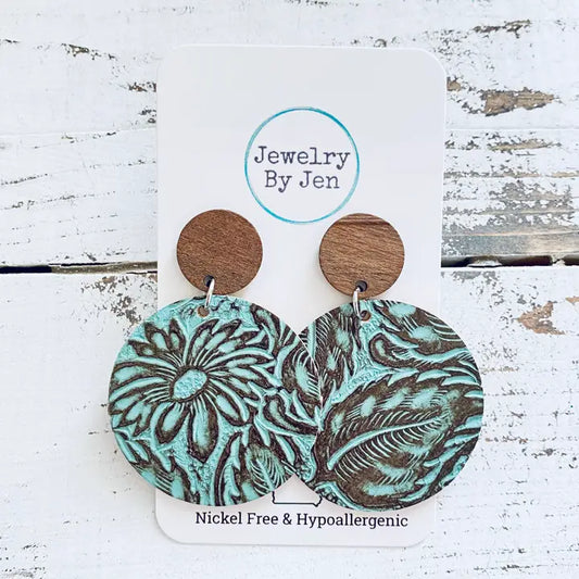 Round Floral Turquoise