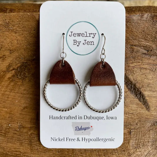 Brown Twisted Hoop